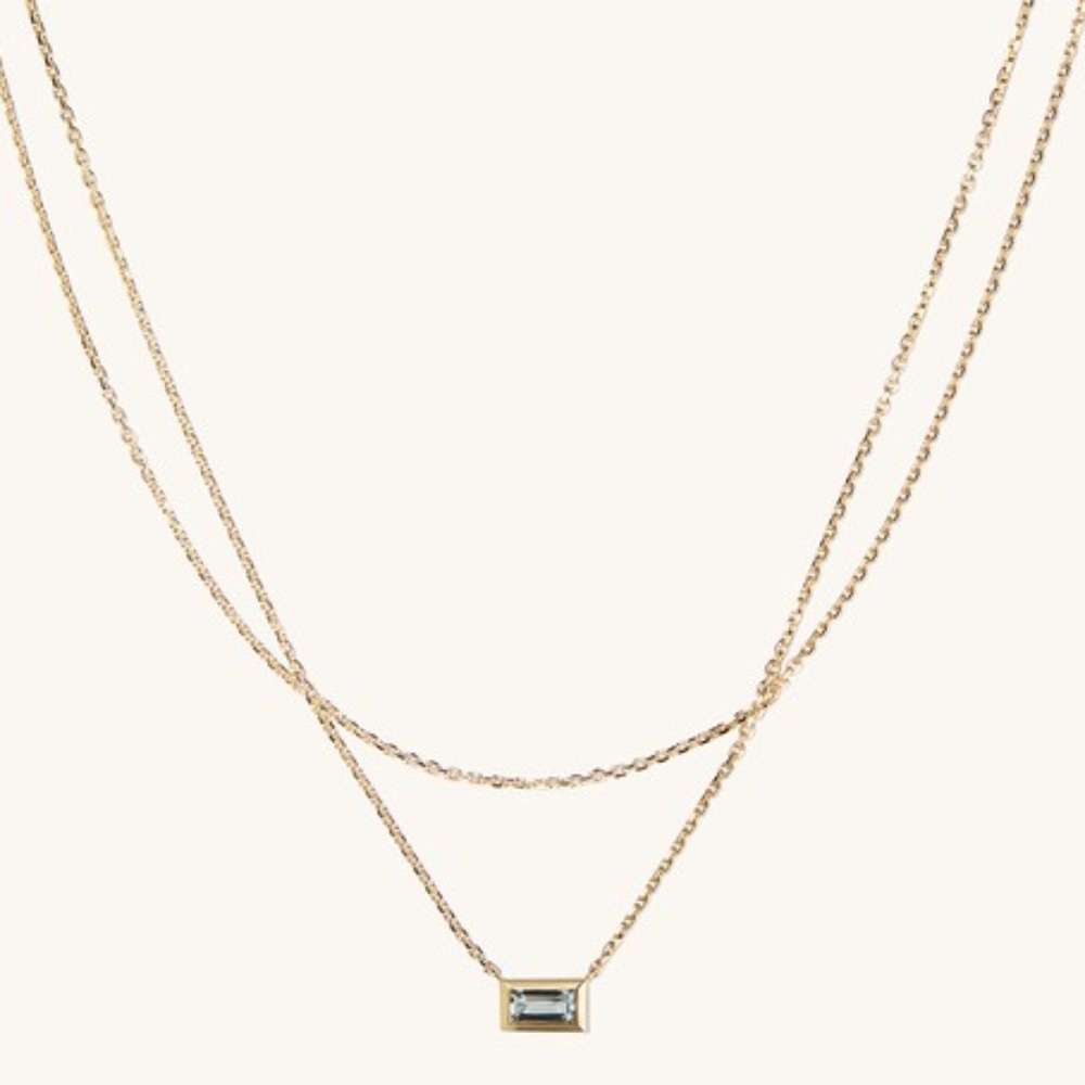 Mejuri Layered Aquamarine Necklace